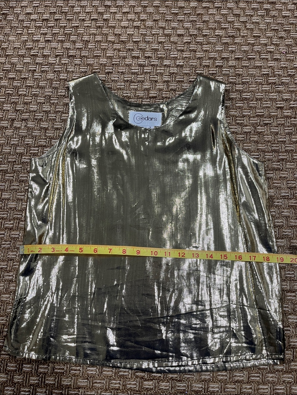 Metallic Gold Sleeveless Shine Blouse - Picture 9 of 10